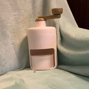 White and Tan Shaved Ice maker